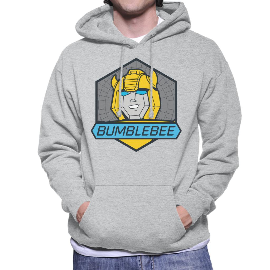 Transformers Bumblebee Blue Eyes Retro Badge Men's Hooded Sweatshirt-ALL + EVERY