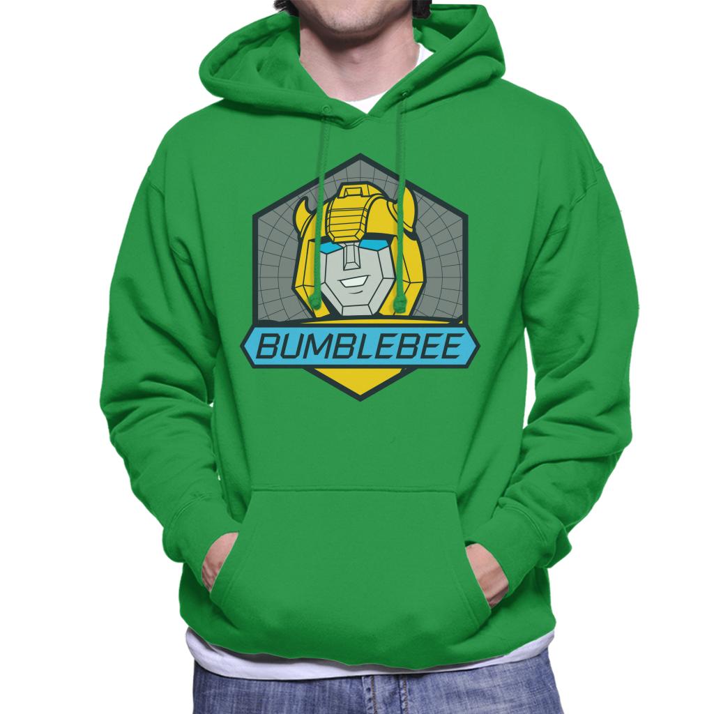 Transformers Bumblebee Blue Eyes Retro Badge Men's Hooded Sweatshirt-ALL + EVERY