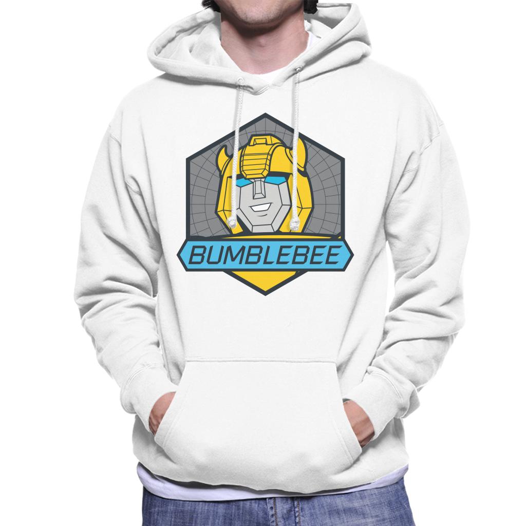 Transformers Bumblebee Blue Eyes Retro Badge Men's Hooded Sweatshirt-ALL + EVERY