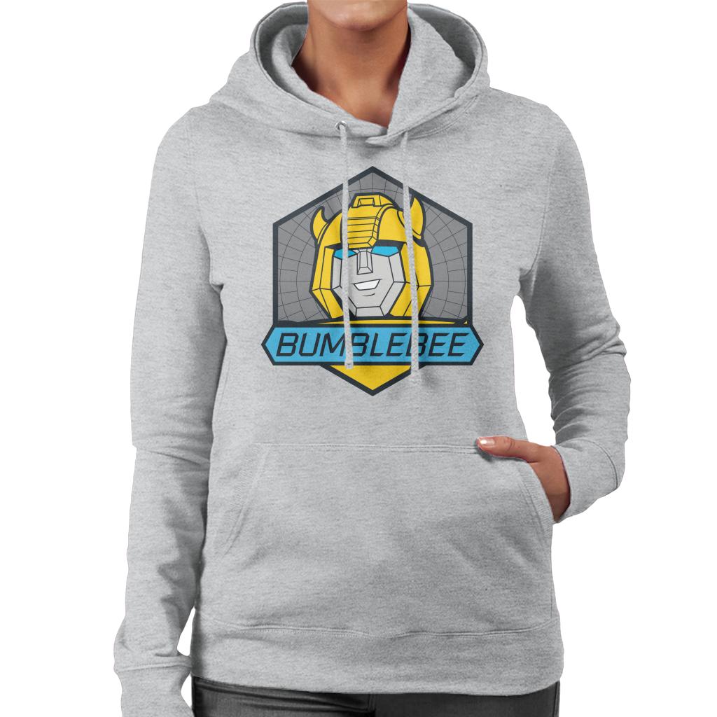 Transformers Bumblebee Blue Eyes Retro Badge Women's Hooded Sweatshirt-ALL + EVERY