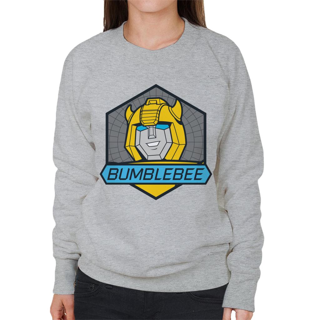 Transformers Bumblebee Blue Eyes Retro Badge Women's Sweatshirt-ALL + EVERY