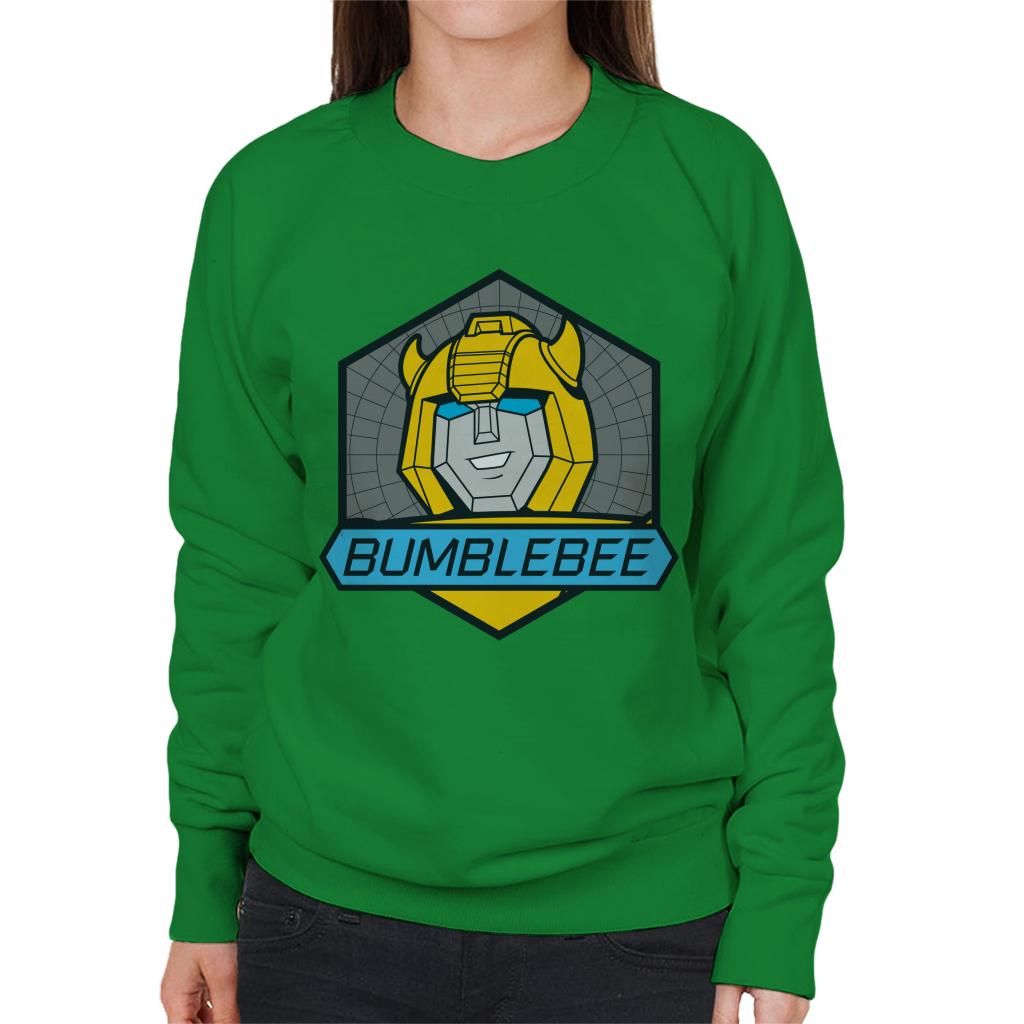 Transformers Bumblebee Blue Eyes Retro Badge Women's Sweatshirt-ALL + EVERY