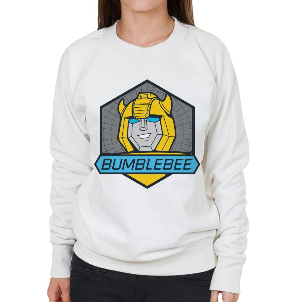 Transformers Bumblebee Blue Eyes Retro Badge Women's Sweatshirt-ALL + EVERY