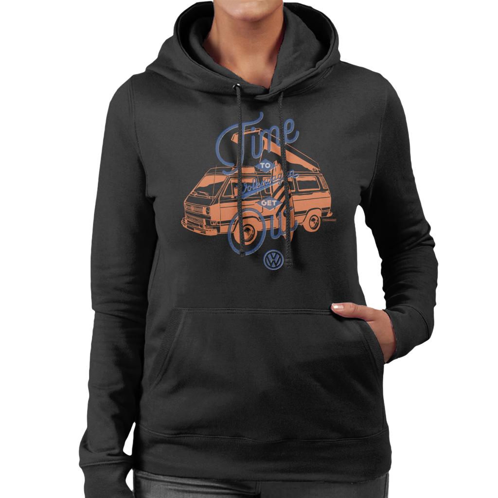 Volkswagen T3 Camper Time To Get Out Women's Hooded Sweatshirt-ALL + EVERY