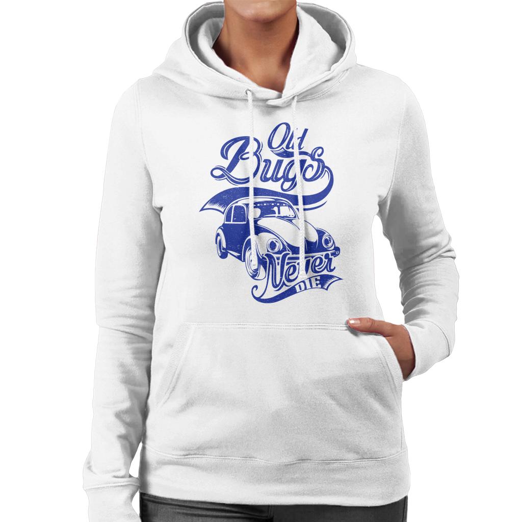 Volkswagen Beetle Old Bugs Never Die Women's Hooded Sweatshirt-ALL + EVERY