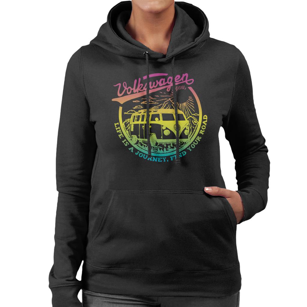 Volkswagen Camper Life Is A Journey Women's Hooded Sweatshirt-ALL + EVERY