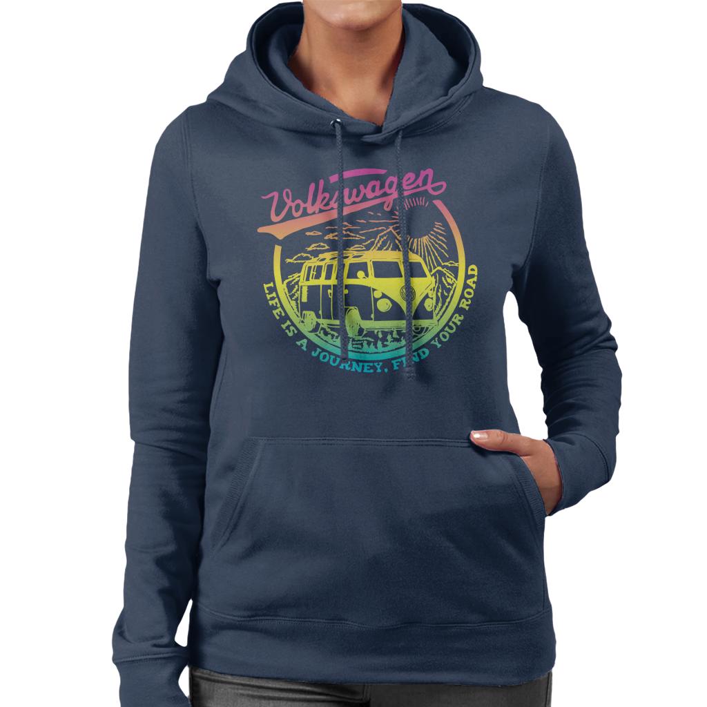 Volkswagen Camper Life Is A Journey Women's Hooded Sweatshirt-ALL + EVERY