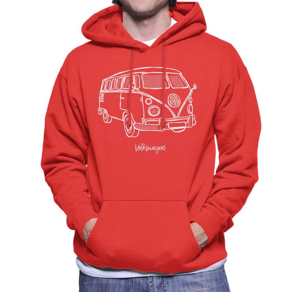 Volkswagen Retro T1 Camper Doodle Men's Hooded Sweatshirt-ALL + EVERY