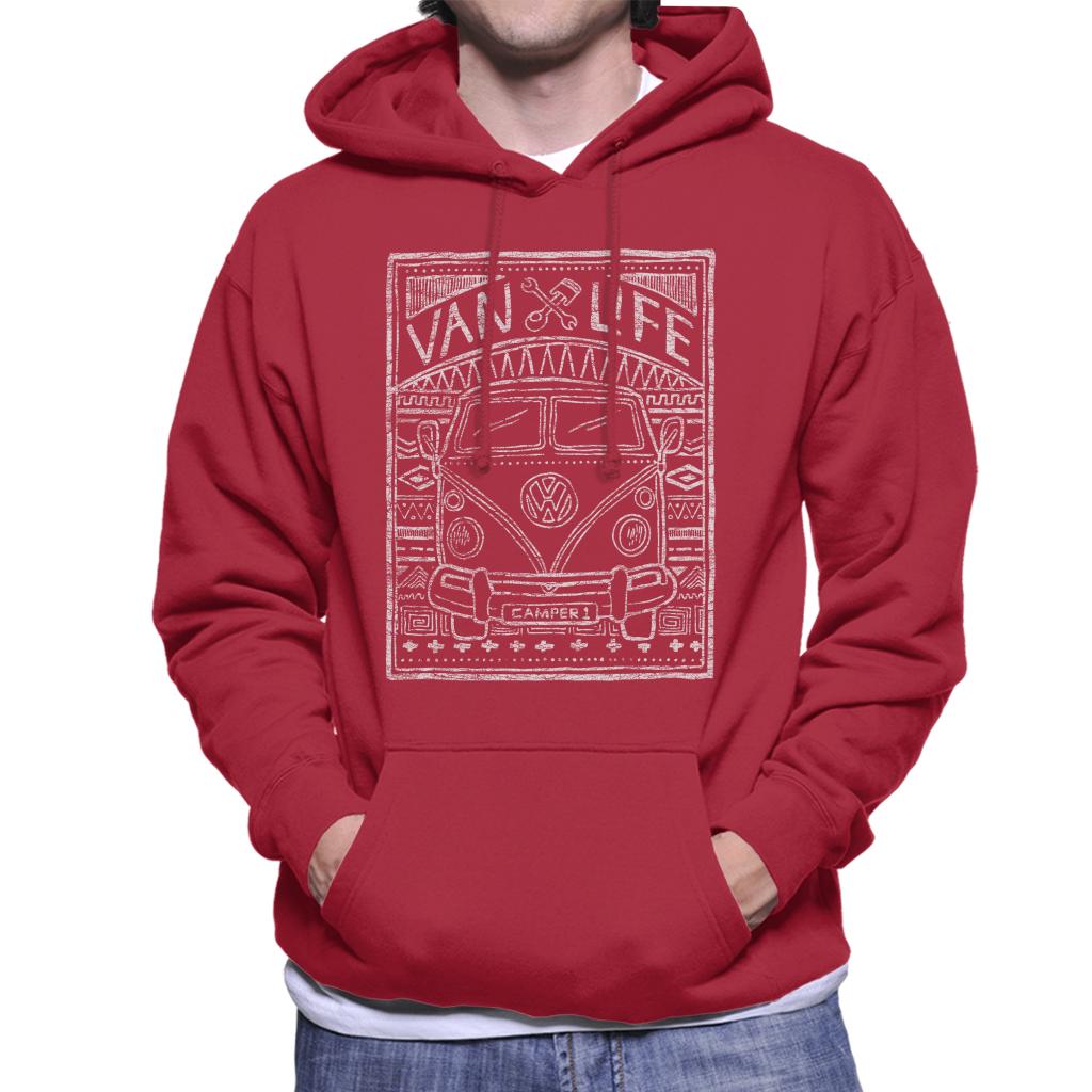 Volkswagen T1 Van Life Aztec Doodle Men's Hooded Sweatshirt-ALL + EVERY