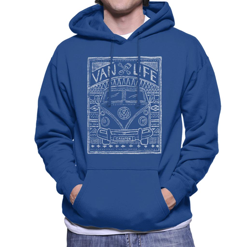 Volkswagen T1 Van Life Aztec Doodle Men's Hooded Sweatshirt-ALL + EVERY