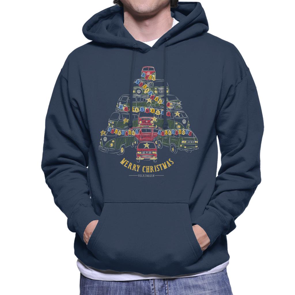 Volkswagen Merry Christmas Camper Tree Men's Hooded Sweatshirt-ALL + EVERY
