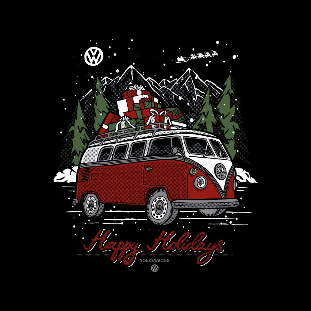 Volkswagen Christmas Happy Holidays Camper Men's Hooded Sweatshirt-ALL + EVERY