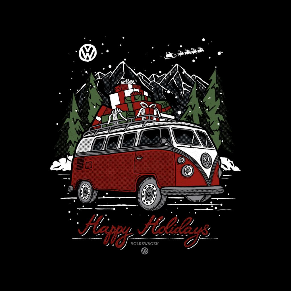 Volkswagen Christmas Happy Holidays Camper Women's Hooded Sweatshirt-ALL + EVERY