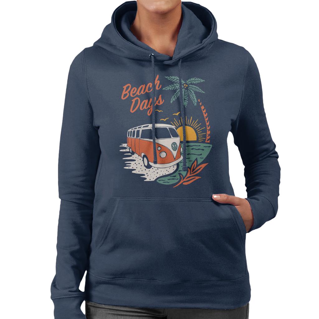 Volkswagen T1 Camper Beach Days Women's Hooded Sweatshirt-ALL + EVERY