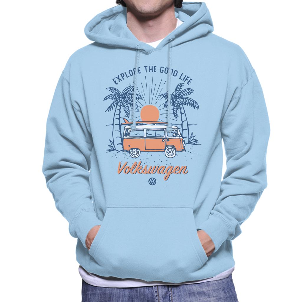 Volkswagen Camper Explore The Good Life Men's Hooded Sweatshirt-ALL + EVERY