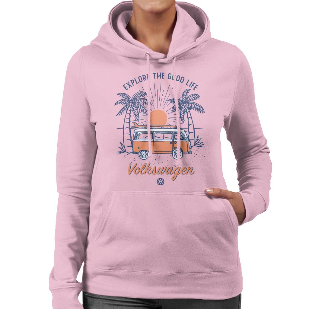 Volkswagen Camper Explore The Good Life Women's Hooded Sweatshirt-ALL + EVERY