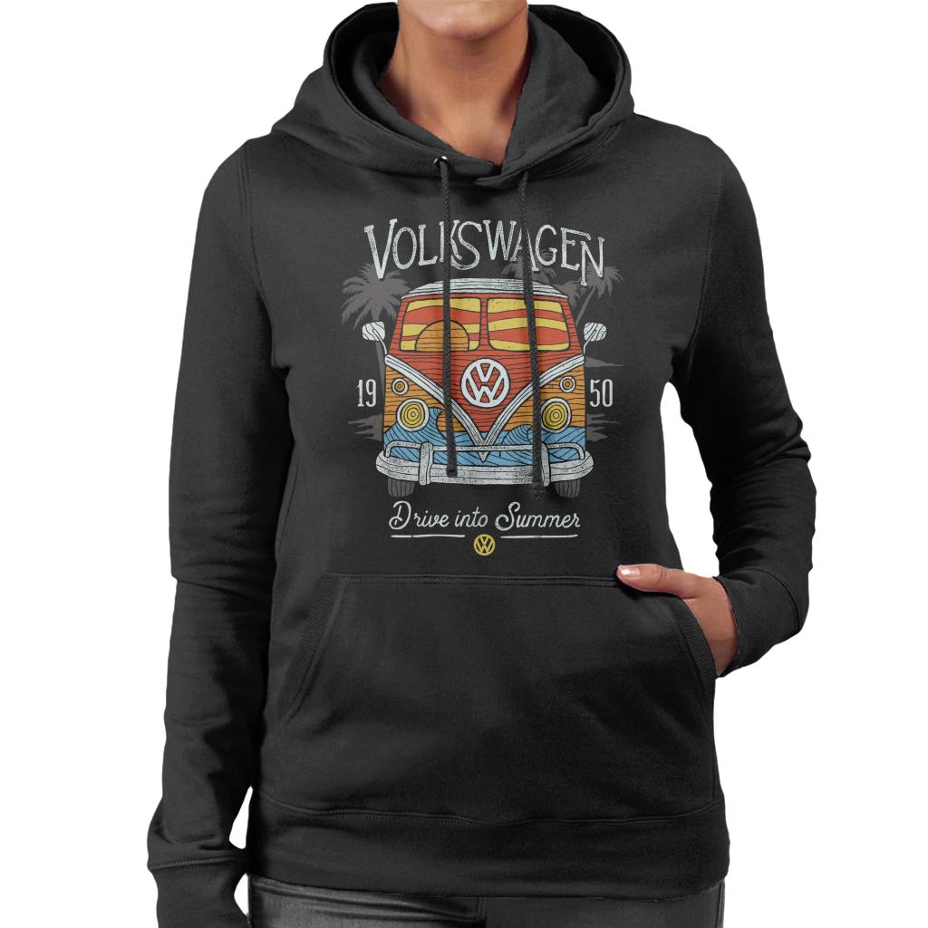 Volkswagen Beach Sunset Art Camper Women's Hooded Sweatshirt-ALL + EVERY