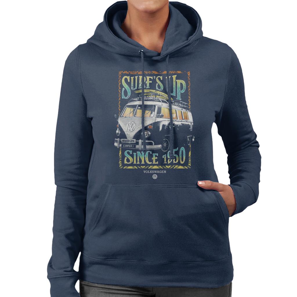 Volkswagen Surfs Up T1 Camper Women's Hooded Sweatshirt-ALL + EVERY