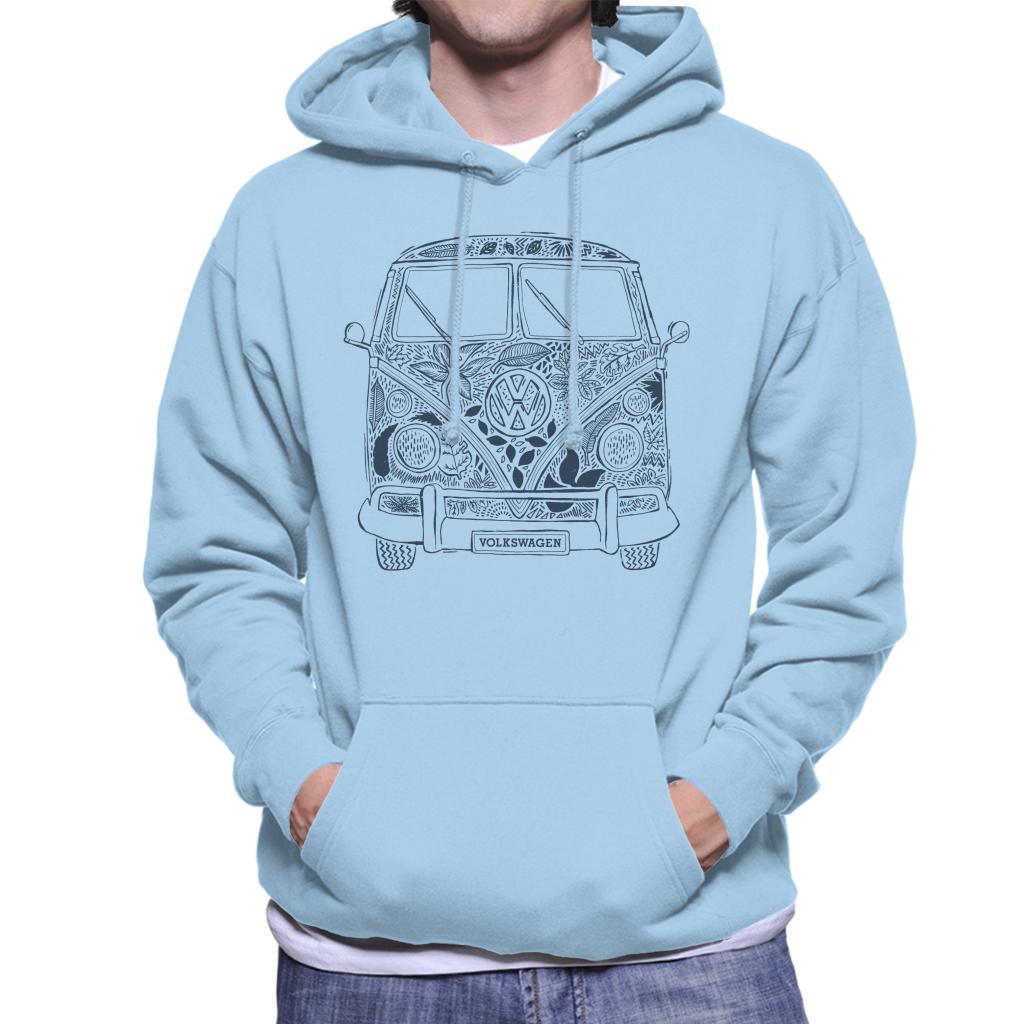 Volkswagen Floral Print Camper Men's Hooded Sweatshirt-ALL + EVERY