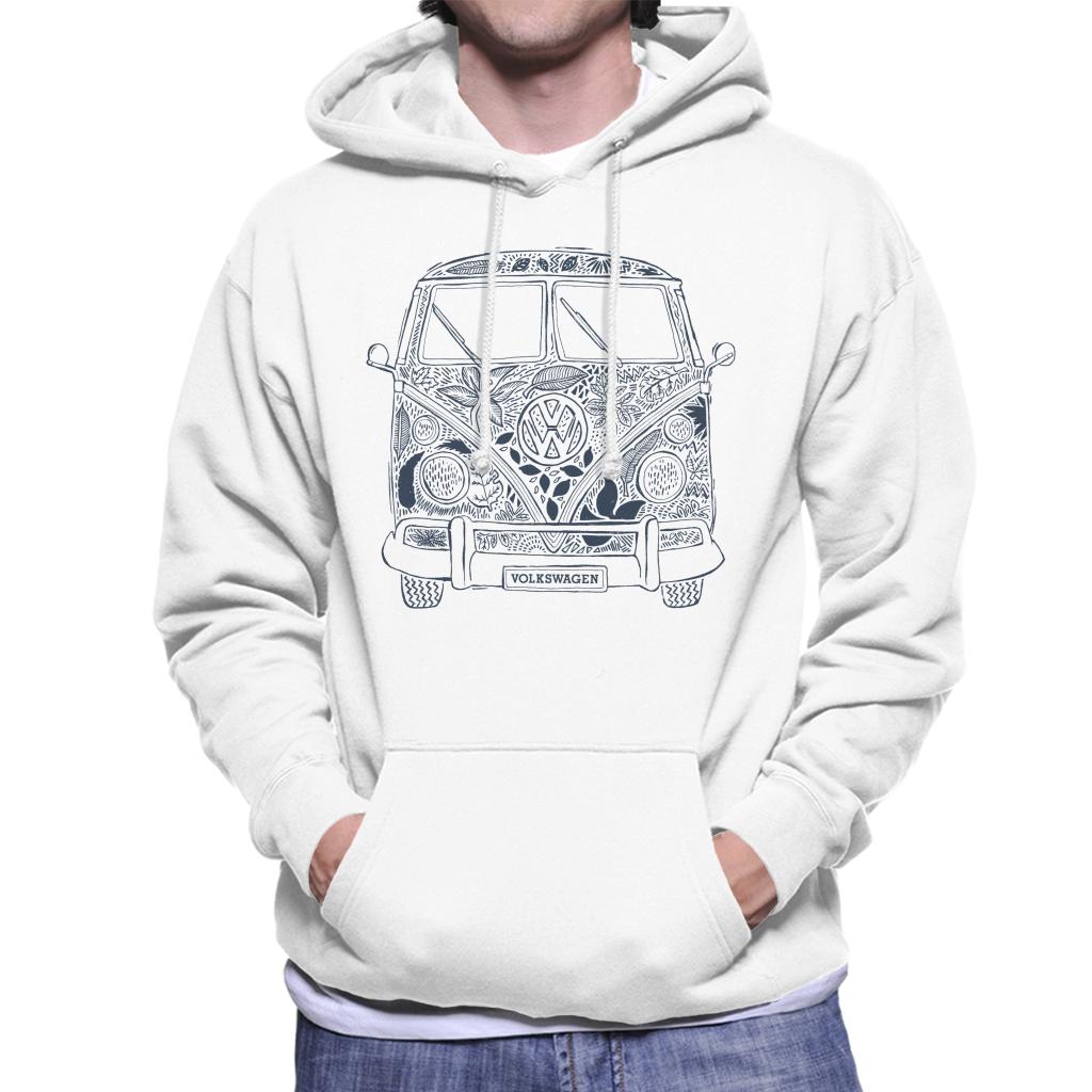 Volkswagen Floral Print Camper Men's Hooded Sweatshirt-ALL + EVERY