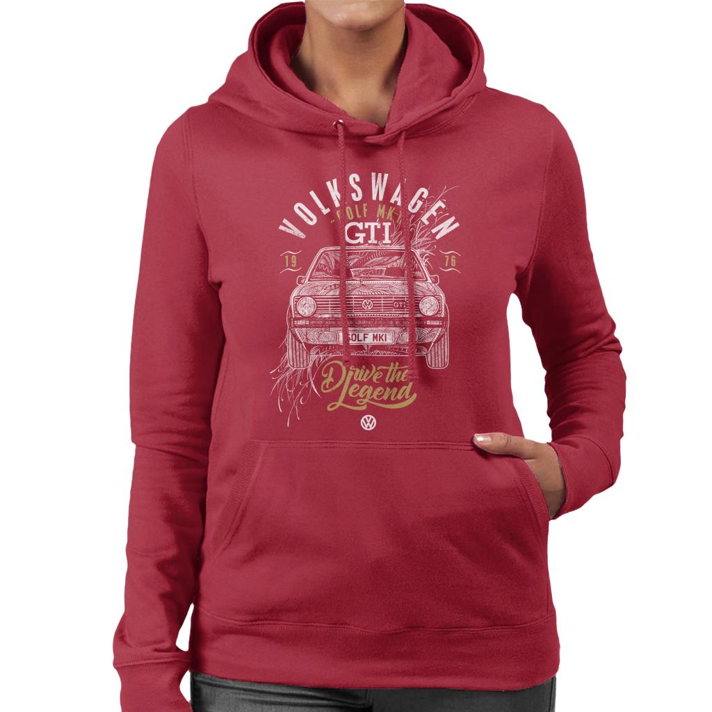 Volkswagen Golf MK1 GTI Drive The Legend Women's Hooded Sweatshirt-ALL + EVERY