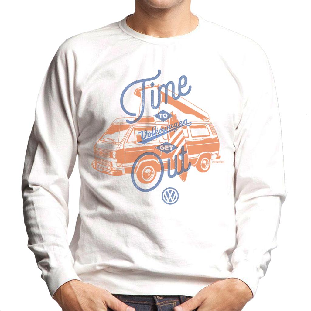 Volkswagen Time To Get Out Retro T3 Camper Men's Sweatshirt-ALL + EVERY