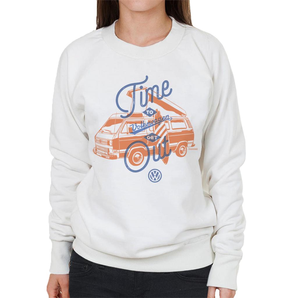 Volkswagen Time To Get Out Retro T3 Camper Women's Sweatshirt-ALL + EVERY