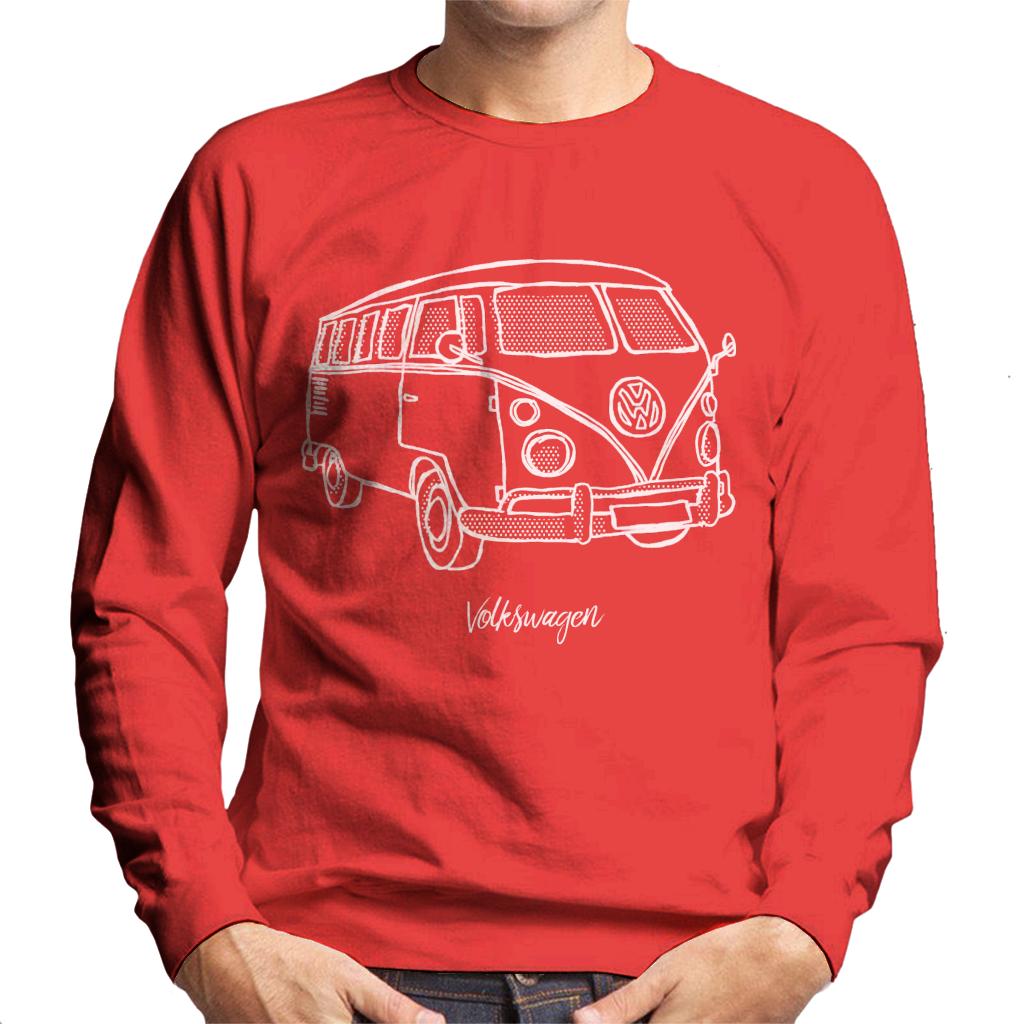 Volkswagen T1 Camper Dots Doodle Men's Sweatshirt-ALL + EVERY