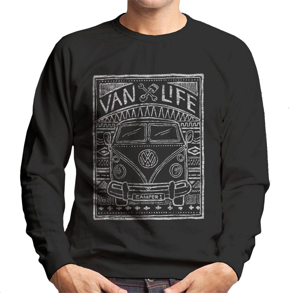 Volkswagen Aztec Camper Doodle Men's Sweatshirt-ALL + EVERY