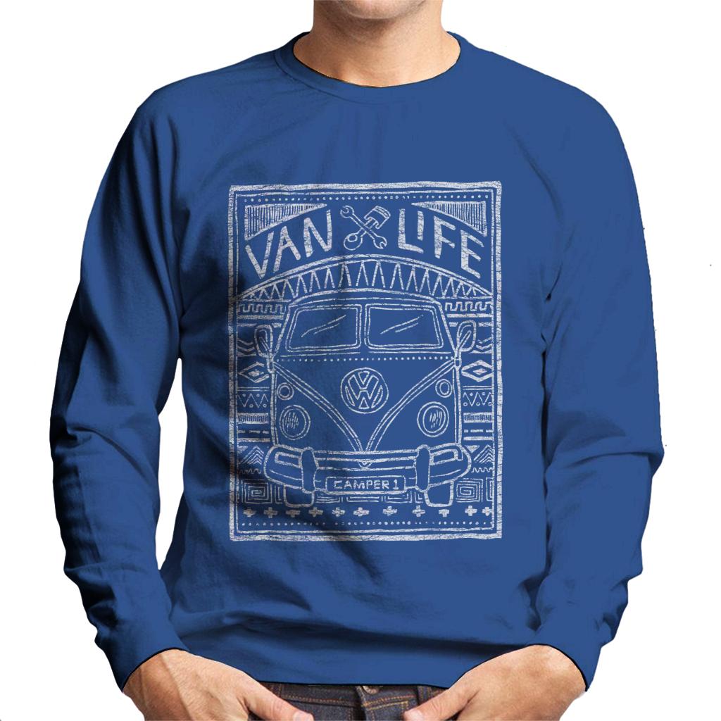 Volkswagen Aztec Camper Doodle Men's Sweatshirt-ALL + EVERY