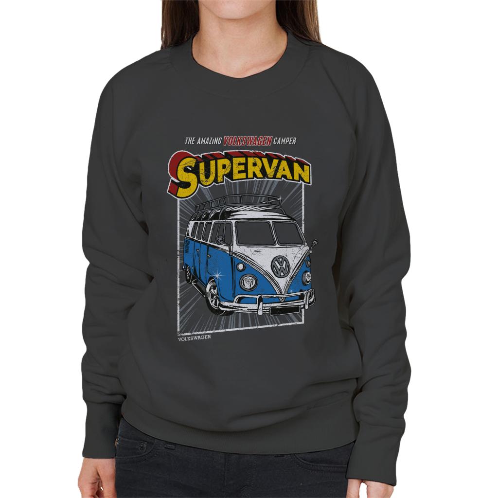 Volkswagen Comic Book Supervan Camper Women's Sweatshirt-ALL + EVERY