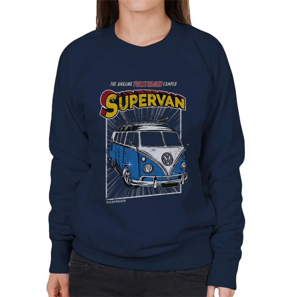 Volkswagen Comic Book Supervan Camper Women's Sweatshirt-ALL + EVERY