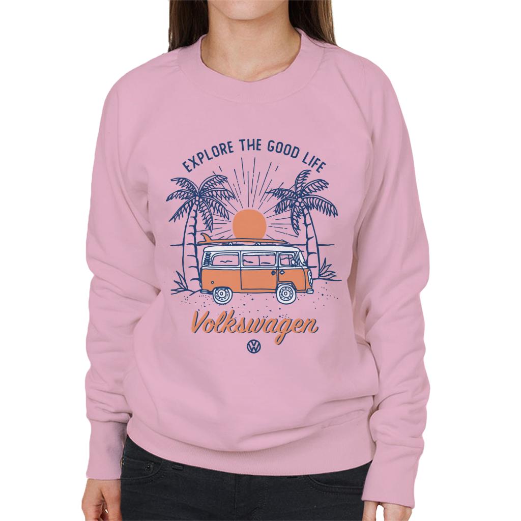 Volkswagen Explore The Good Life Camper Women's Sweatshirt-ALL + EVERY