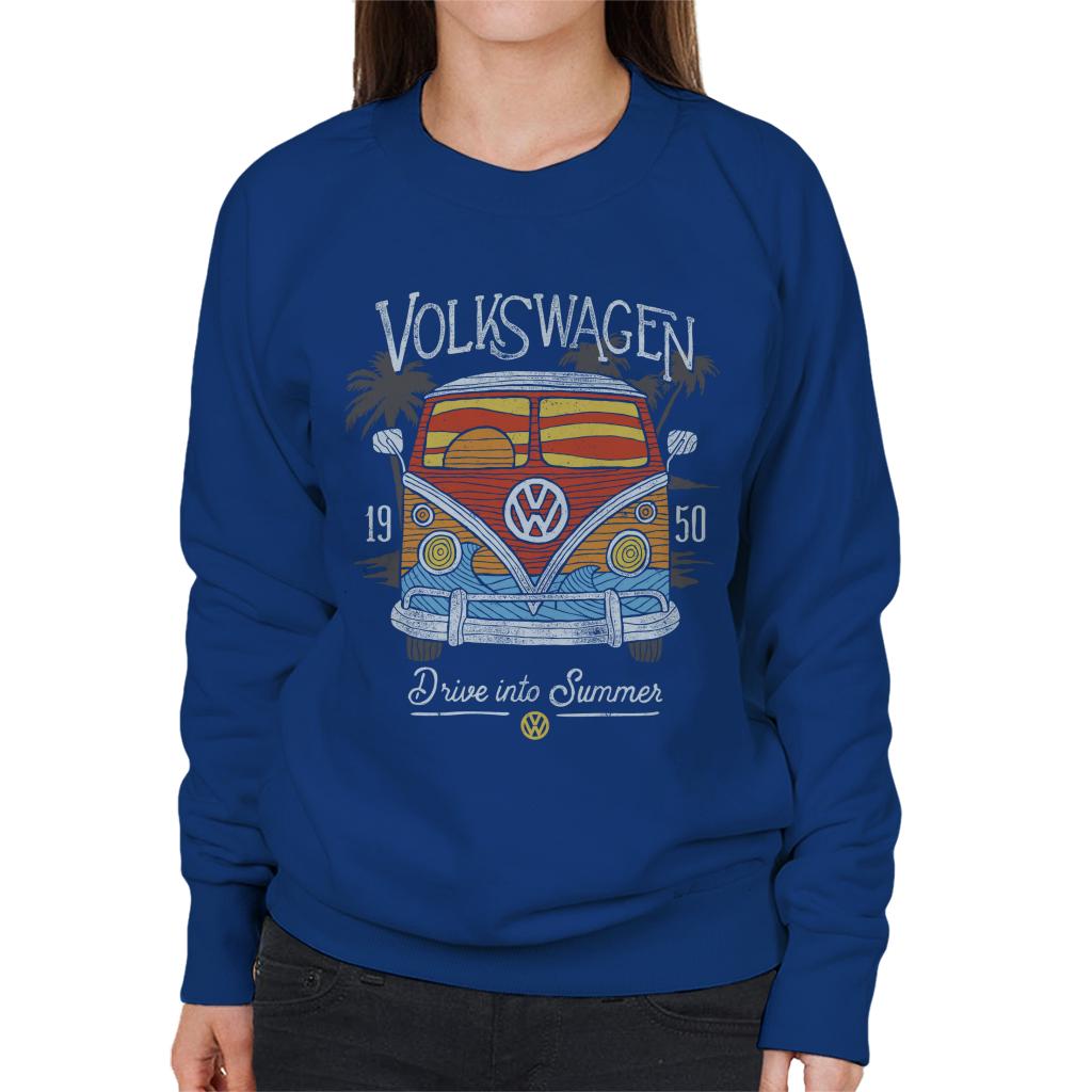 Volkswagen Drive Into Summer T1 Camper Women's Sweatshirt-ALL + EVERY