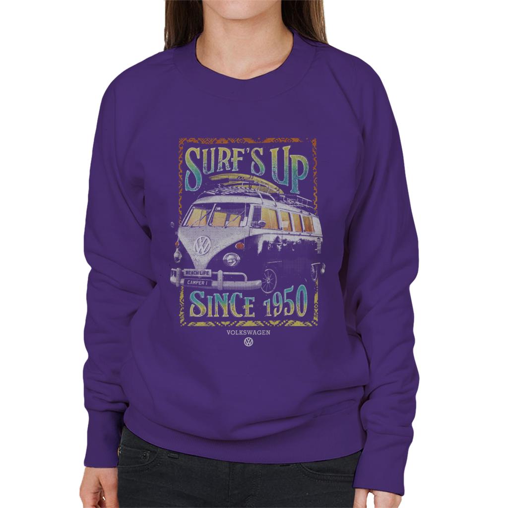 Volkswagen Camper Surfs Up Since 1950 Women's Sweatshirt-ALL + EVERY