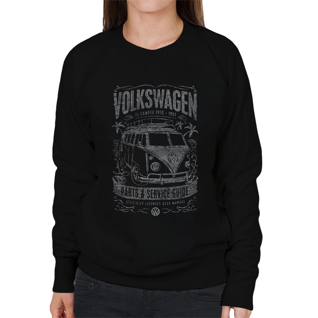 Volkswagen Parts And Service Guide Camper Women's Sweatshirt-ALL + EVERY