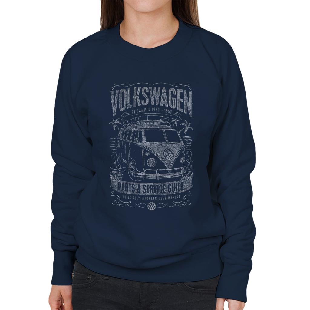 Volkswagen Parts And Service Guide Camper Women's Sweatshirt-ALL + EVERY