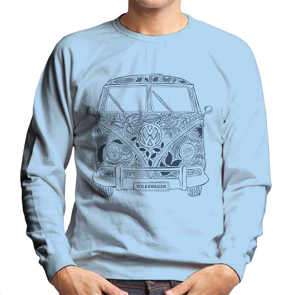 Volkswagen Camper Tropical Flower Print Men's Sweatshirt-ALL + EVERY