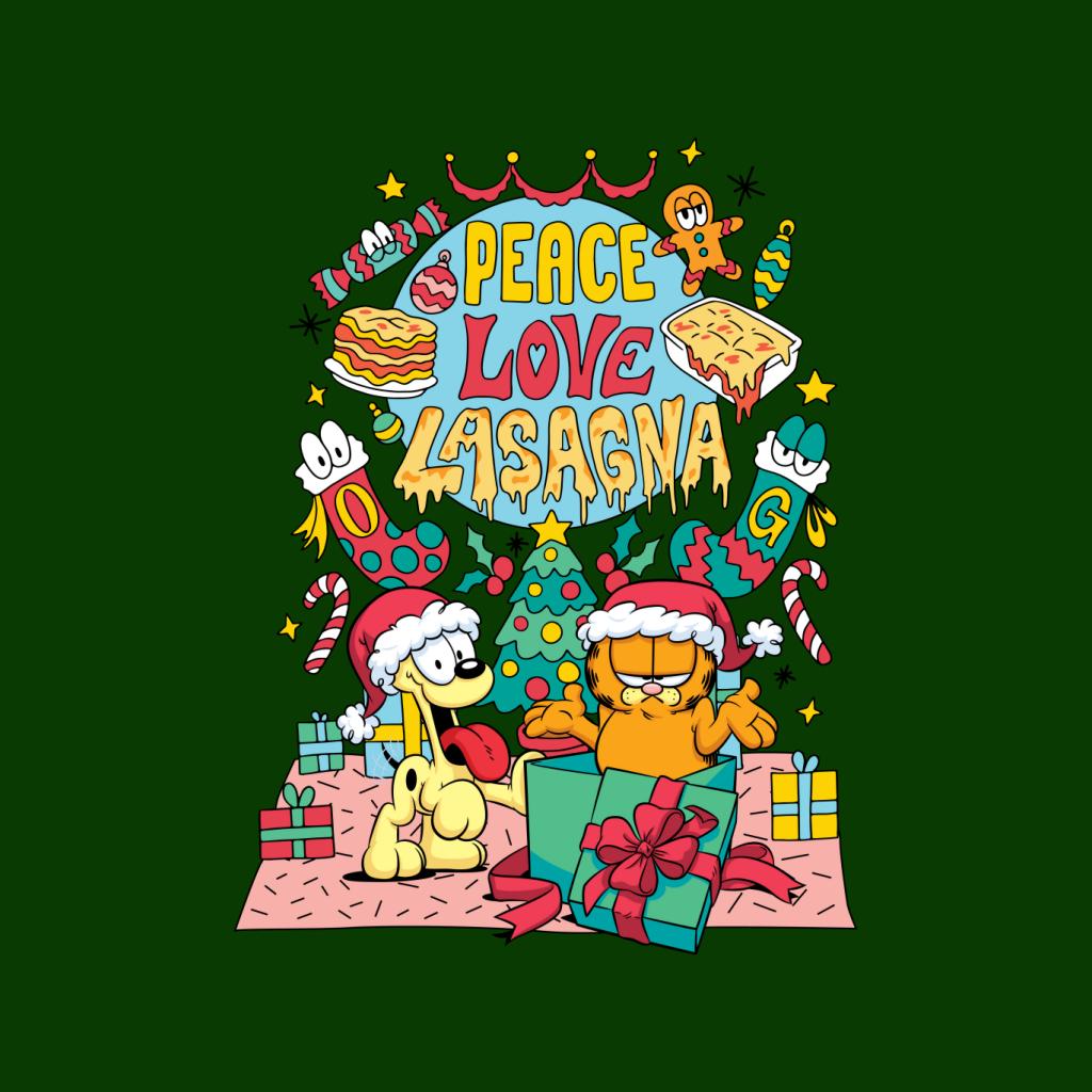 Garfield Christmas Peace Love Lasagna Men's T-Shirt-ALL + EVERY