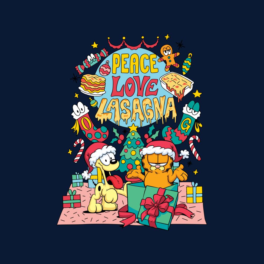 Garfield Christmas Peace Love Lasagna Kid's T-Shirt-ALL + EVERY