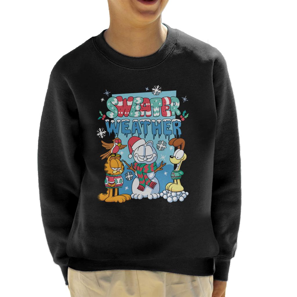 Garfield Christmas Sweater Weather Kid's Sweatshirt-ALL + EVERY