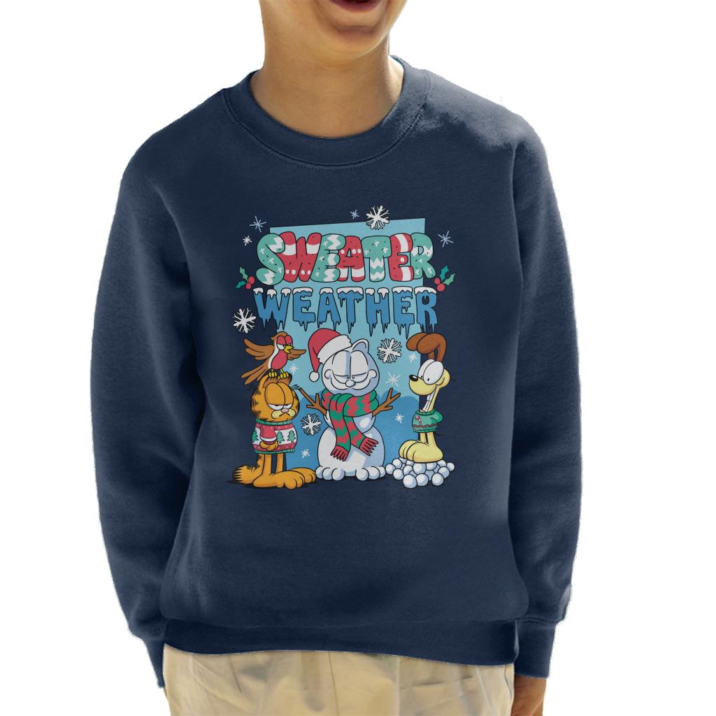 Garfield Christmas Sweater Weather Kid's Sweatshirt-ALL + EVERY