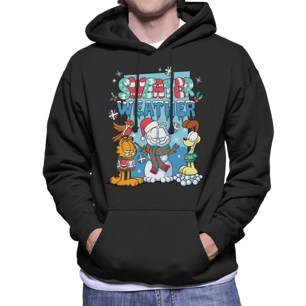 Garfield Christmas Sweater Weather Men's Hooded Sweatshirt-ALL + EVERY