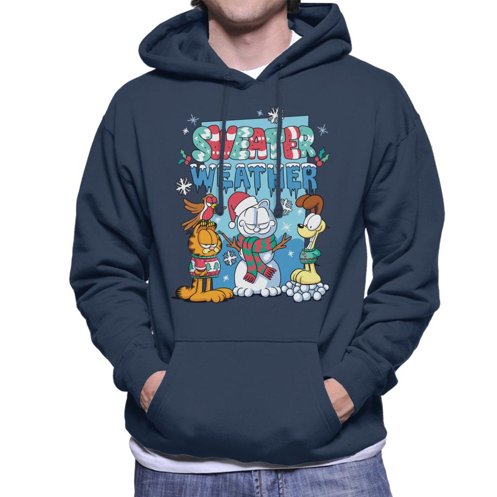 Garfield Christmas Sweater Weather Men's Hooded Sweatshirt-ALL + EVERY