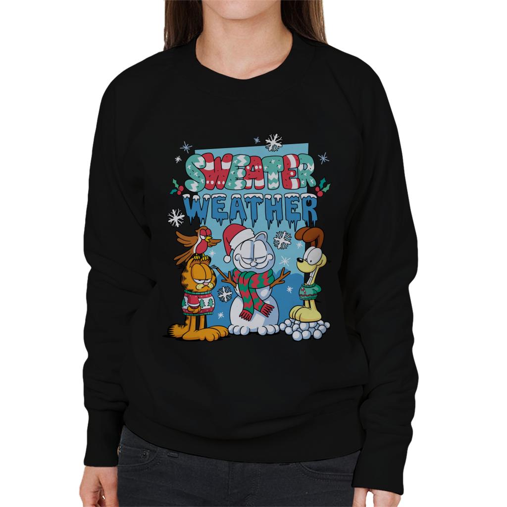 Garfield Christmas Sweater Weather Women's Sweatshirt-ALL + EVERY