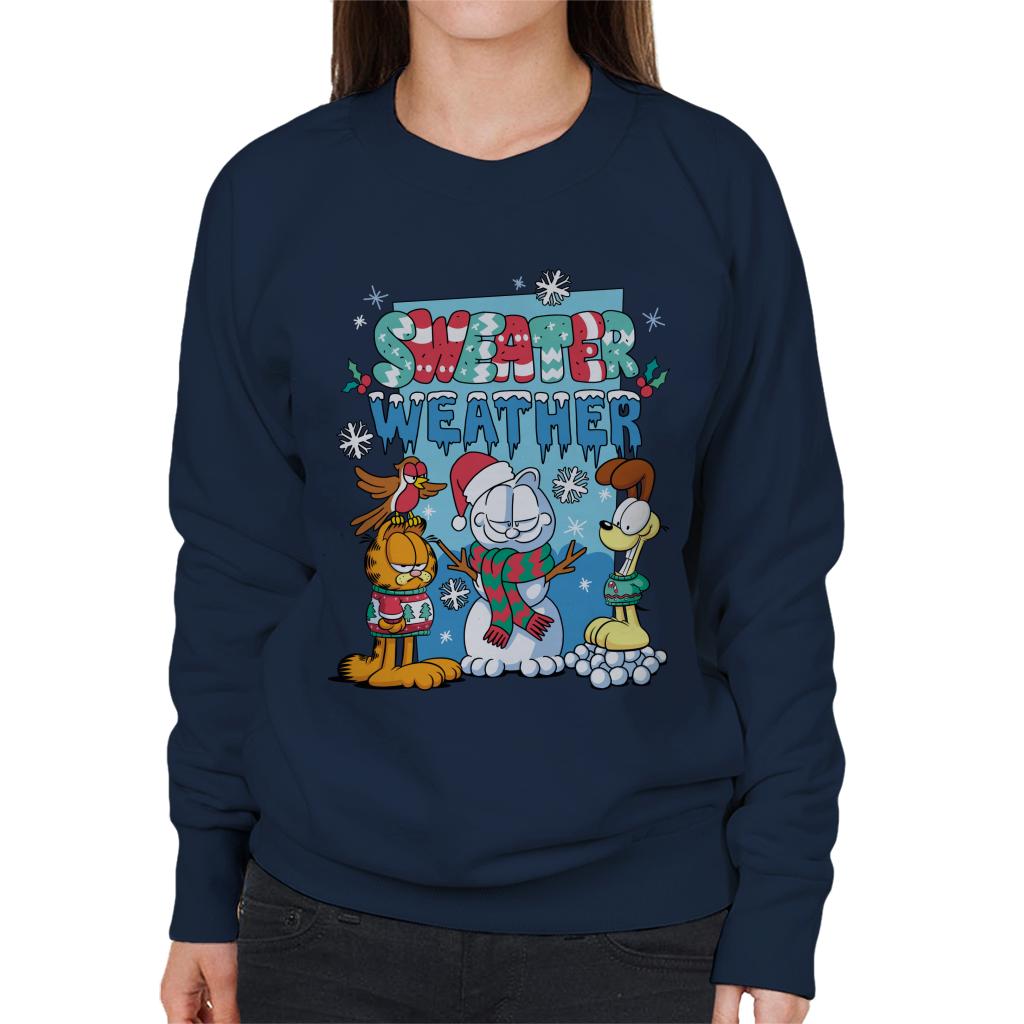 Garfield Christmas Sweater Weather Women's Sweatshirt-ALL + EVERY