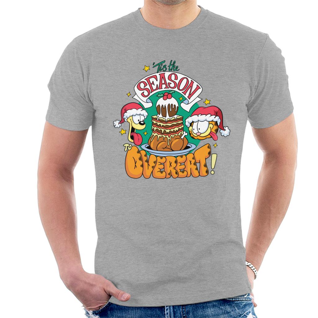 Garfield Christmas Tis The Season To Overeat Men's T-Shirt-ALL + EVERY