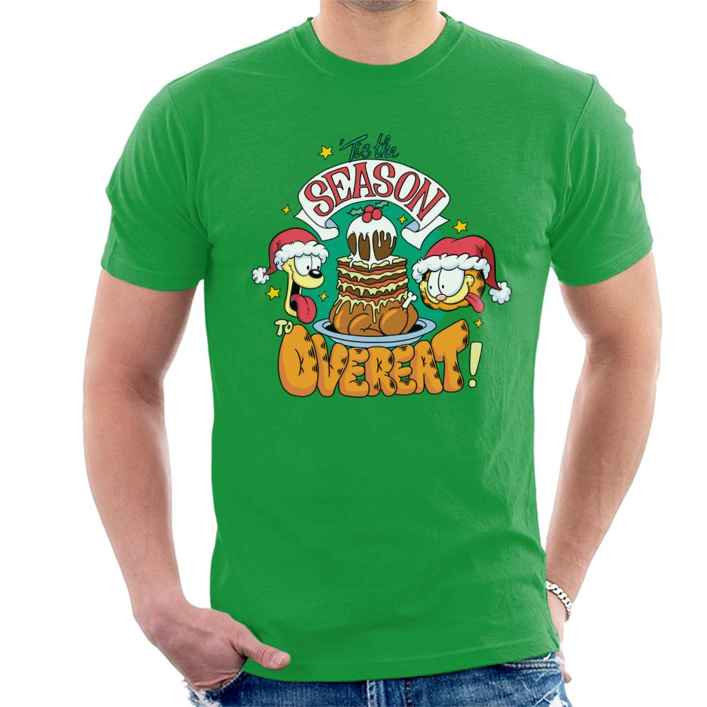 Garfield Christmas Tis The Season To Overeat Men's T-Shirt-ALL + EVERY