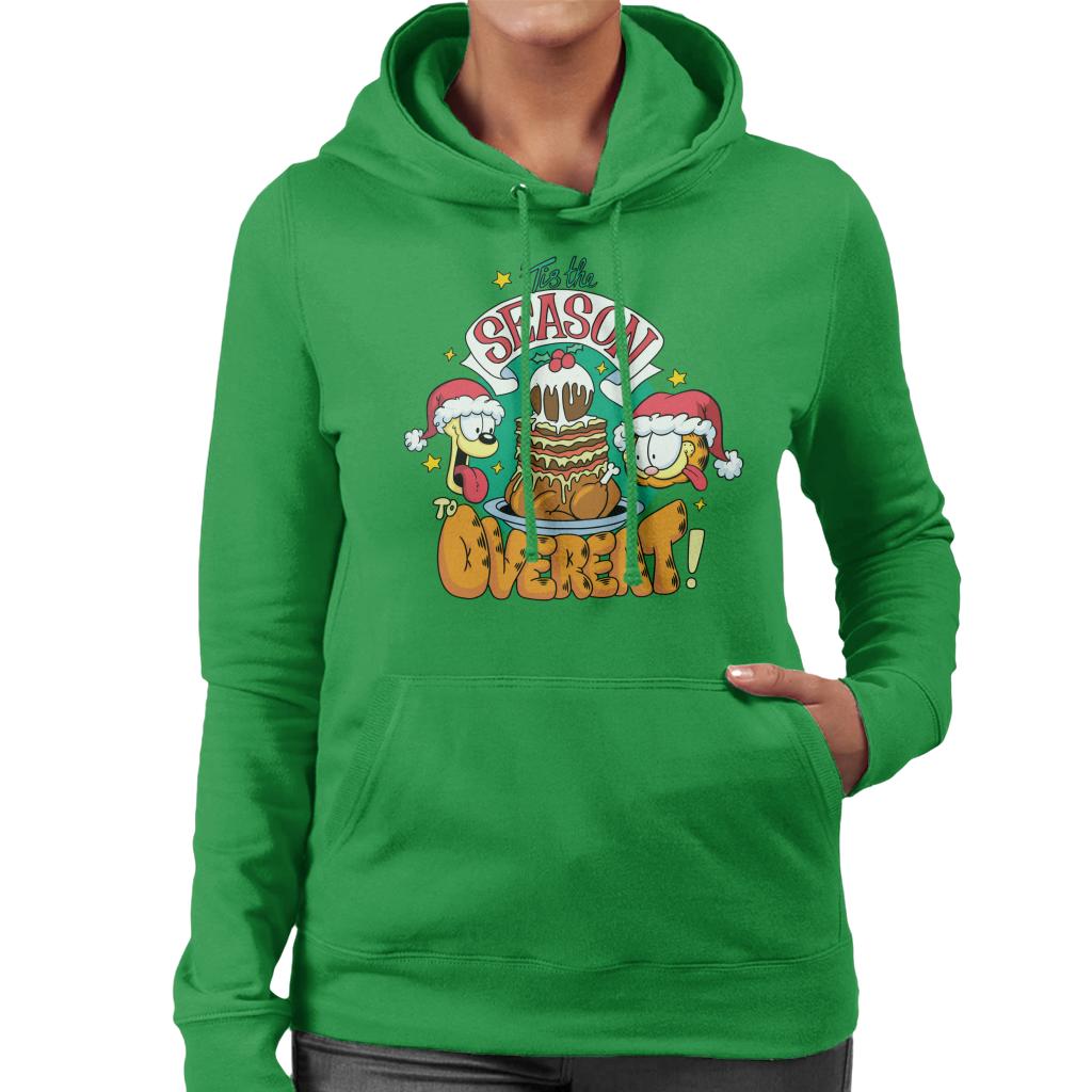 Garfield Christmas Tis The Season To Overeat Women's Hooded Sweatshirt-ALL + EVERY