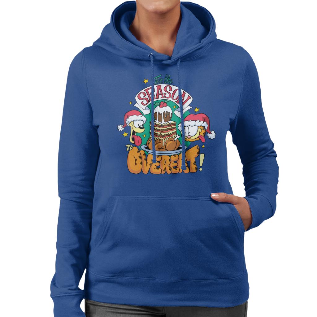 Garfield Christmas Tis The Season To Overeat Women's Hooded Sweatshirt-ALL + EVERY